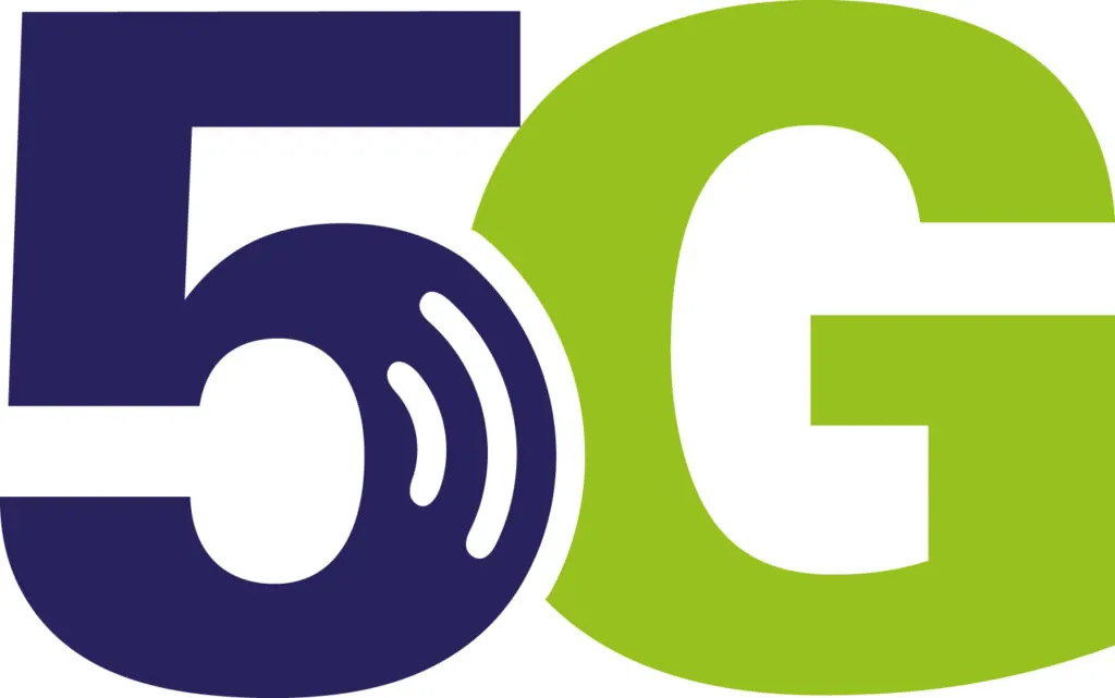 Logo 5G mit Funkwellen-Symbol im Buchstaben 5, passend zum Beitrag über 5G und Sicherheit