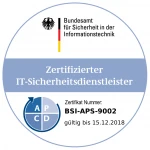 Button Zertifizierter IT-Sicherheitsdienstleister gültig bis 2018 RGB