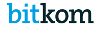 Logo des Digitalverbands Bitkom, Schriftzug in Blau und Schwarz